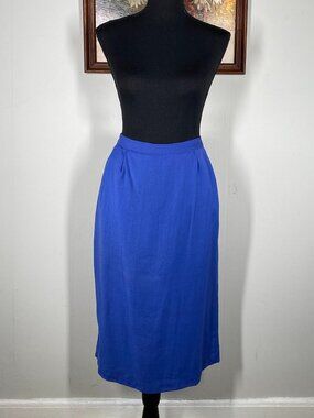Morgan Miller 100% Wool Pencil Skirt Women's 14 Blue Office Career